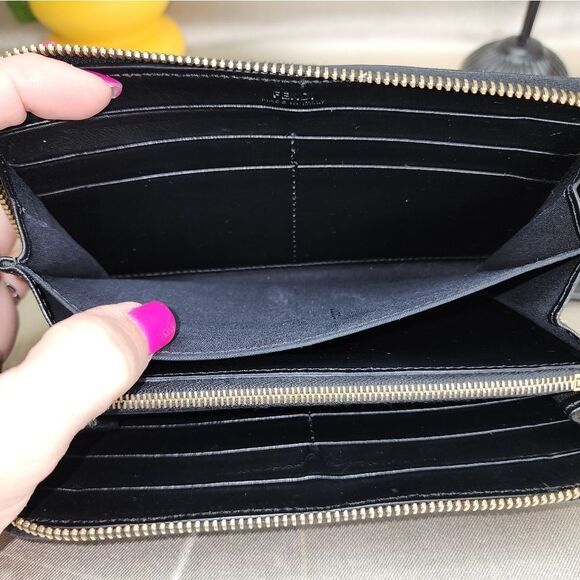 Authentic Fendi Vitello Liberty Century Lucido By The Way Zip Around Wallet - Picture 9 of 17